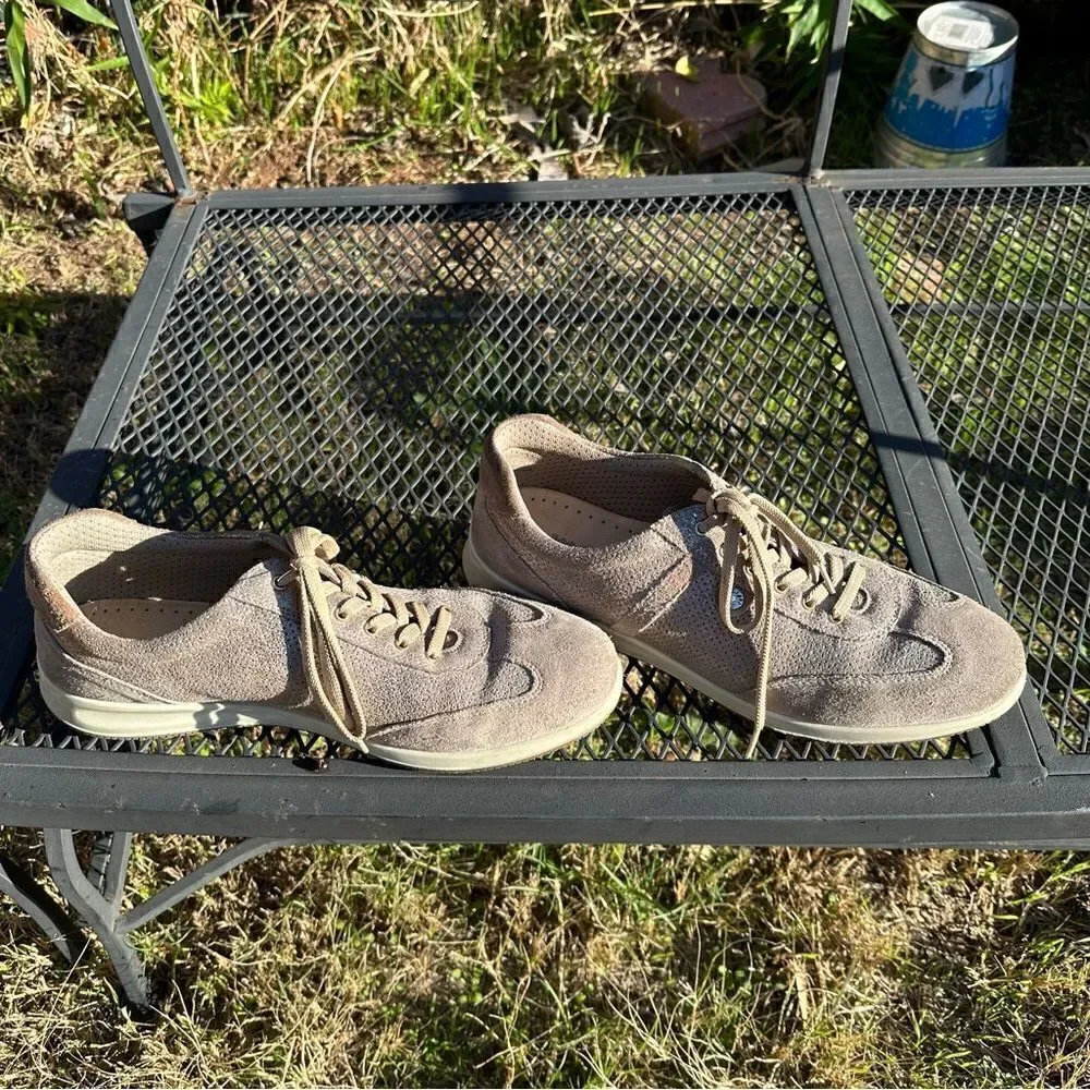☘️- IMAC Metallic Beige Leather Sneakers Light Style. Made in Italy Sz 41